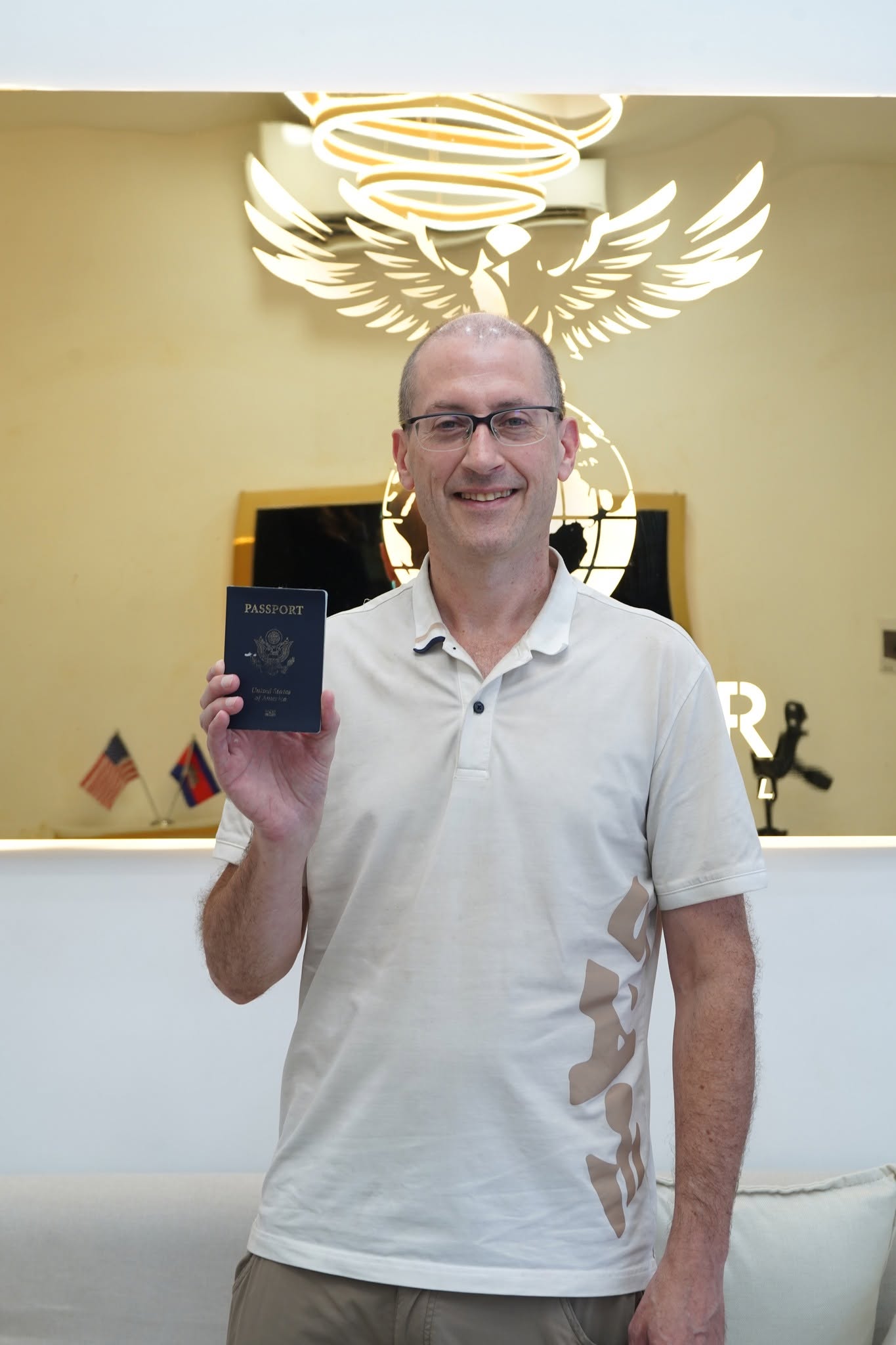 Passport in hand